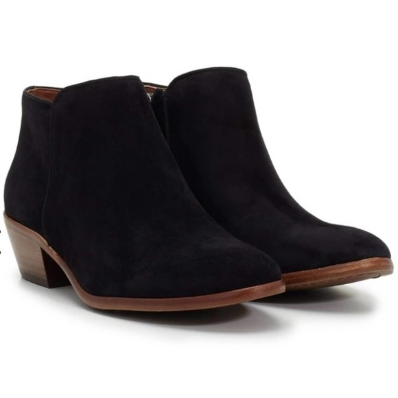 Sam Edelman Black Petty Suede Ankle Booties Size 6 - Picture 2 of 11
